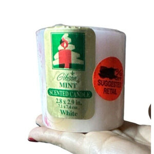 Vintage Gibson Winter Holiday Christmas Candle Mint Scented Wrapped New